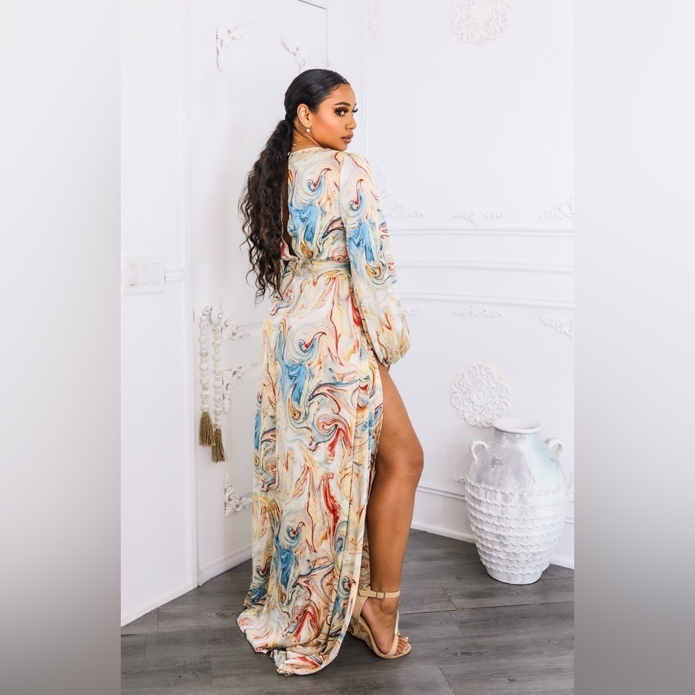 Elegant Multicolor Maxi Dress - Picture 4 of 5